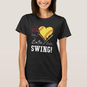 Camiseta Ei Batter Swing Baseball Player Heart Mãe Softbal