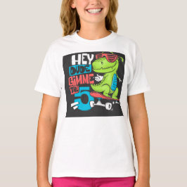Camiseta Ei Cara Gimme 5" Skater Dino Kids'T-Shirt