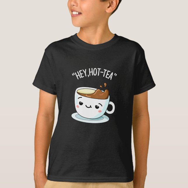 Camiseta Ei Chá Engraçado Cuppa Tea Pun Dark BG (Frente)