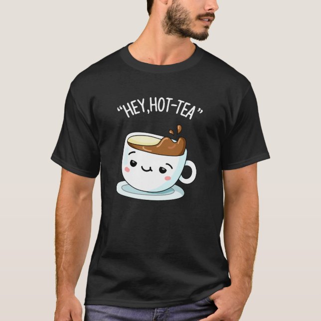 Camiseta Ei Chá Engraçado Cuppa Tea Pun Dark BG (Frente)