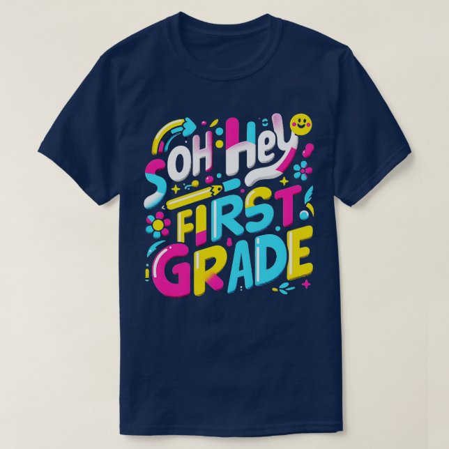 Camiseta Ei, Crianças Do Primeiro Grau No Primeiro Dia Da E (Frente do Design)