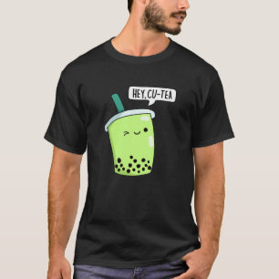 Camiseta Ei Cu-Tea Engraçado Boba Tea Pun Dark BG