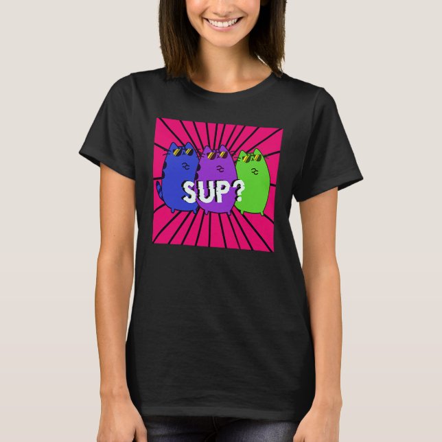 Camiseta Ei gatos legais (Frente)