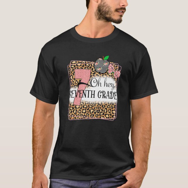 Camiseta Ei, Leopardo Da Sétima Série De Volta Às Crianças  (Frente)