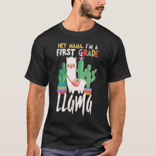 Camiseta Ei Mamãe Eu Sou Uma Lhama De Primeira Série De Vol
