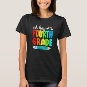 Camiseta Ei Pêncil De Quarto Grau Arco-Íris De Volta Para O