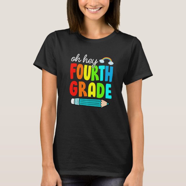 Camiseta Ei Pêncil De Quarto Grau Arco-Íris De Volta Para O (Frente)