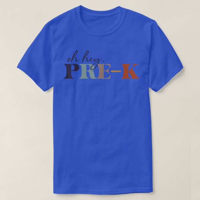 Camiseta Ei, Pré-K De Volta À Escola Para Professores E Est (Frente do Design)