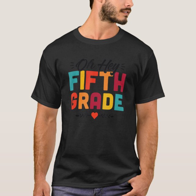 Camiseta Ei, Professora Do 5º Ano De Diversão, De Volta À S (Frente)