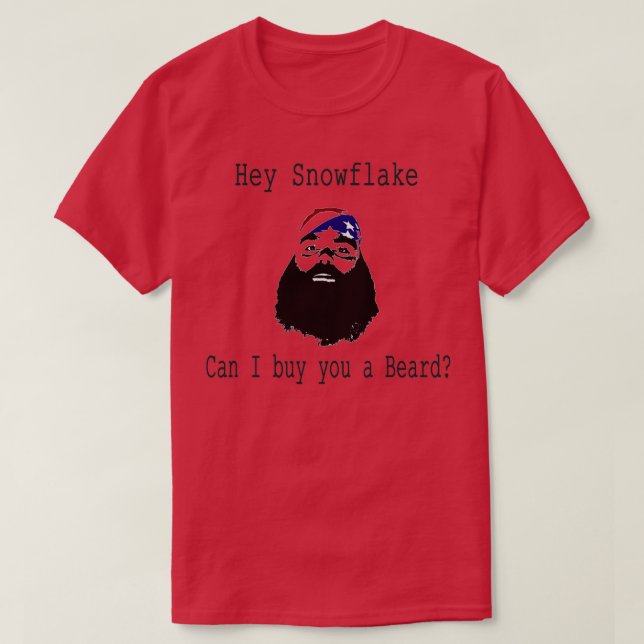 Camiseta Ei Snowflake, posso te Comprar um homem barbudo (Frente do Design)
