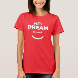 Camiseta Ei, Sonho É Empoderamento Verdadeiro Vermelho