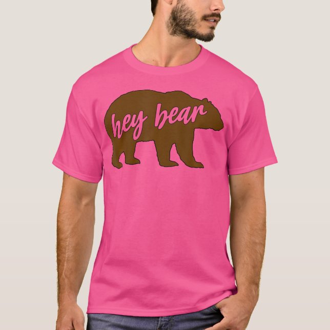 Camiseta Ei Urso Engraçado Citação Lá Fora Caminhando Contr (Frente)