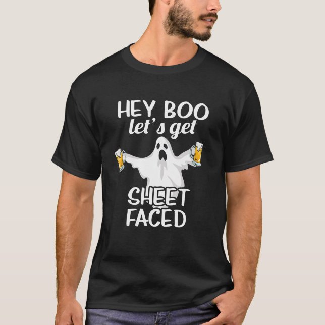 Camiseta Ei Vamos Boo Obter Dia de as Bruxas engraçado Facu (Frente)
