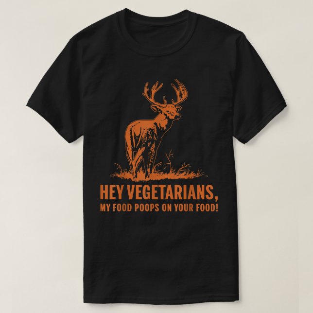 Camiseta Ei Vegetarianos Minha Comida Põe Em Sua Comida Eng (Frente do Design)