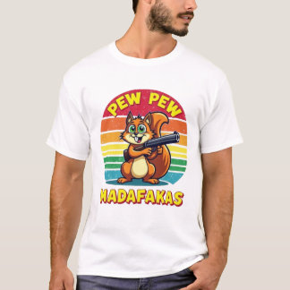 Camiseta Eichhörnchen im Action-Modus: PEW PEW! 