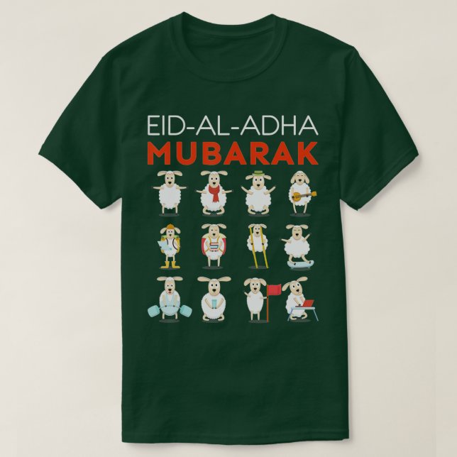 Camiseta Eid Al Adha Eid Mubarak Happy Eid Day Muslim (1)  (Frente do Design)
