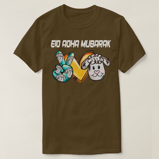 Camiseta Eid Al Adha Mubarak Novidade Islâmica Para Muçulma (Frente do Design)