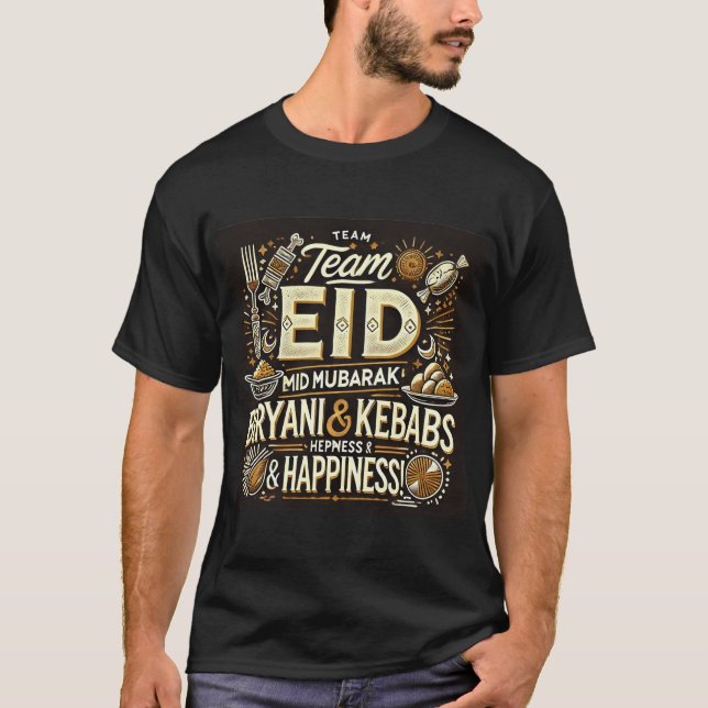 Camiseta Eid Al Fitr Mubarak Biryani Tshirt Para Homens (Frente)