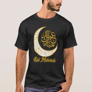 Camiseta Eid Mubarak Eid Al Fitr Crescent Lua Árabe Calli