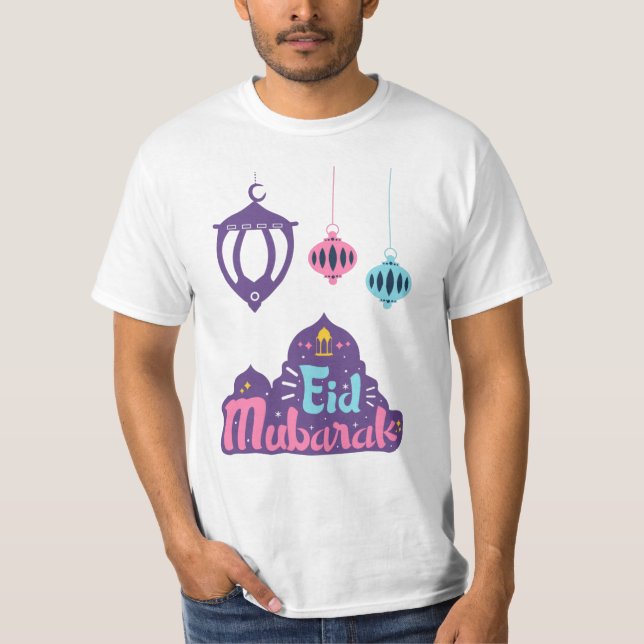 Camiseta Eid Mubarak - Feliz e Abençoado Eid (Frente)