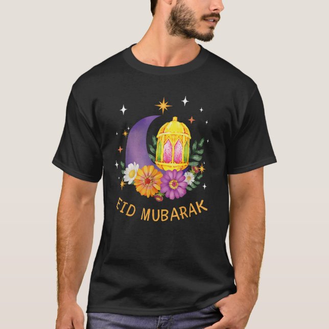 Camiseta Eid Mubarak Floral Islamic Ramadan for Muslim Wome (Frente)