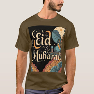 Camiseta Eid Mubarak Mens Tshirt Com Mesquita Elegante