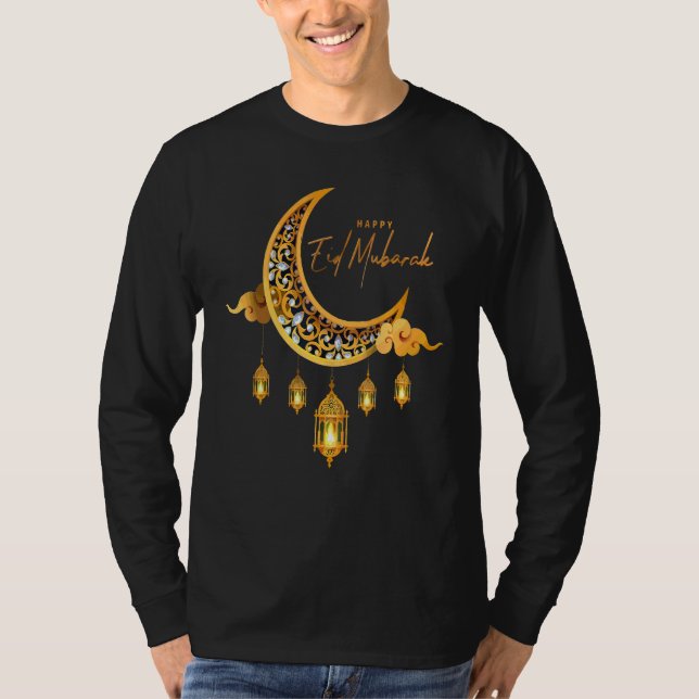 Camiseta Eid Mubarak Moon Arabic Eid Alfitr (Frente)