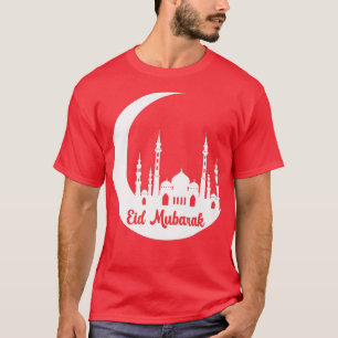 Camiseta Eid Mubarak Muçulmanos Feriados Islâmicos Feliz