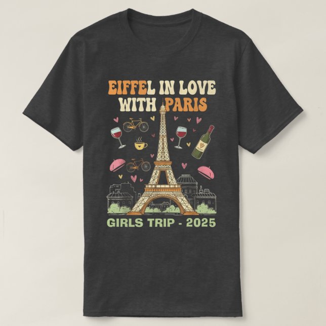 Camiseta Eiffel no Amor - Teto Trip de Paris Personalizado (Frente do Design)