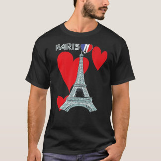 Camiseta Eiffel Tower I Love Paris France Souvenir French