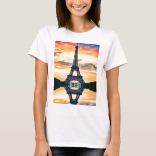 Camiseta Eiffel Tower Paris Evening European Viagem