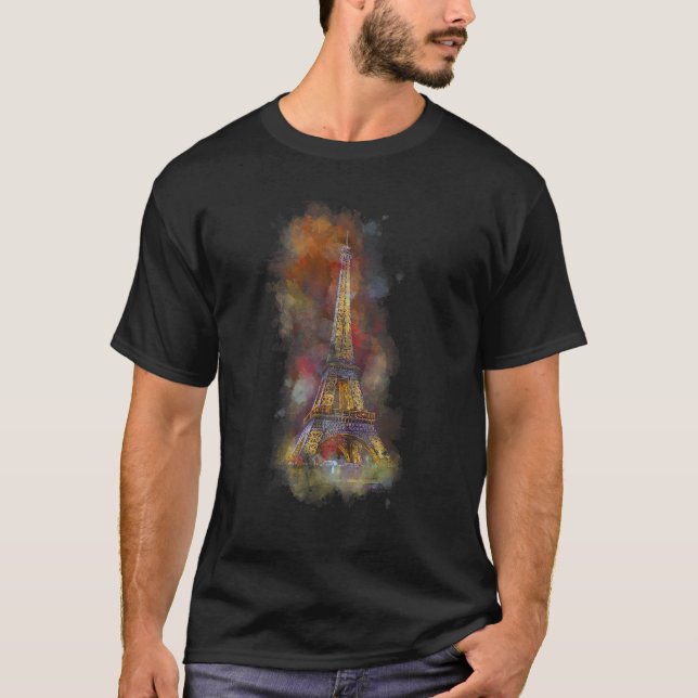 Camiseta Eiffel Tower Parisiense Vintage Retro Paris (Frente)
