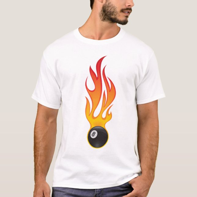 Camiseta eightballl flamejante (Frente)