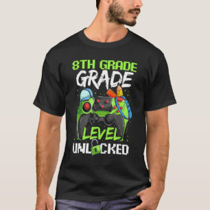 Camiseta Eighth Grade Level Unlocked Gamer Boy Back To Sch