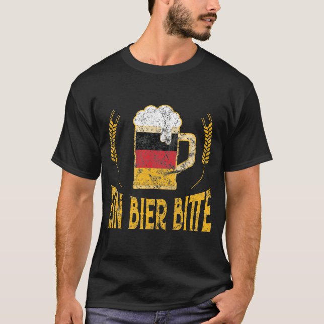 Camiseta Ein Bier Bitte German Flag One Beer Por Favor (Frente)