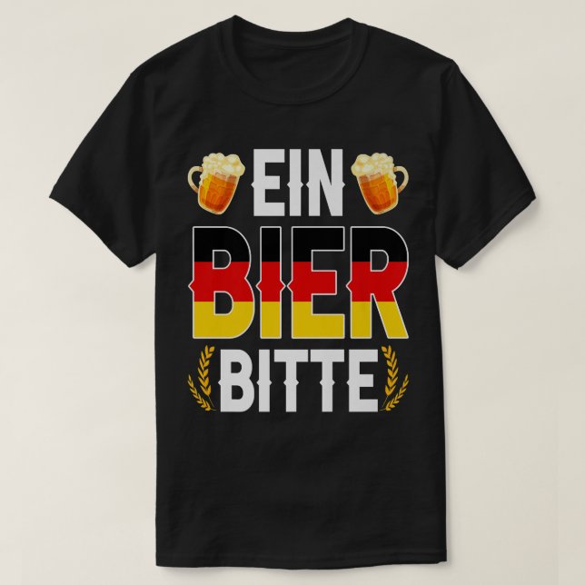 Camiseta Ein Bier Bitte German Oktoberfest Beer Drinking Lo (Frente do Design)