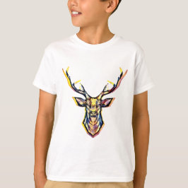 Camiseta Ein Hirschkopf als buntes Bild im Aquarell Stil   