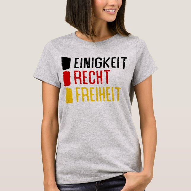 Camiseta Einigkeit Recht Freiheit Germany Motto (Frente)