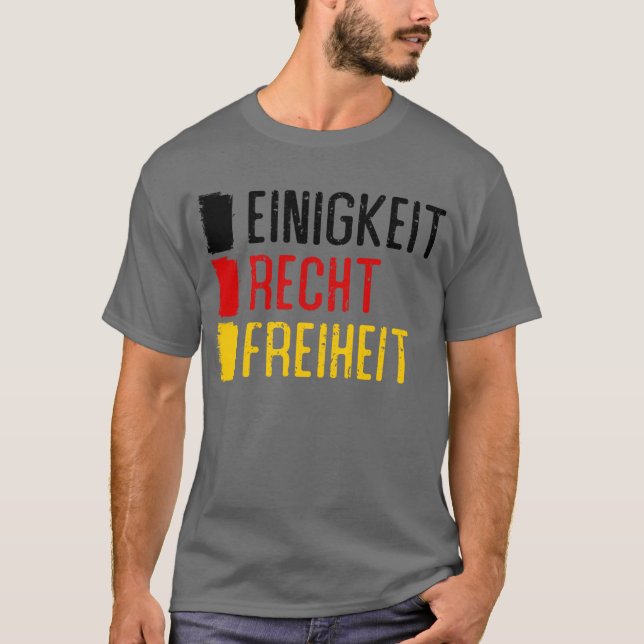 Camiseta Einigkeit Recht Freiheit Germany Motto (Frente)