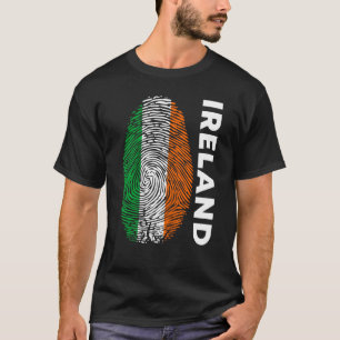 Camiseta Eire Fingerprint Dia de São Patrício Irlandês Flag