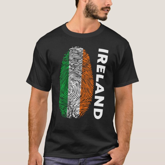 Camiseta Eire Fingerprint St Patrick's Day Irish Flag Irela (Frente)