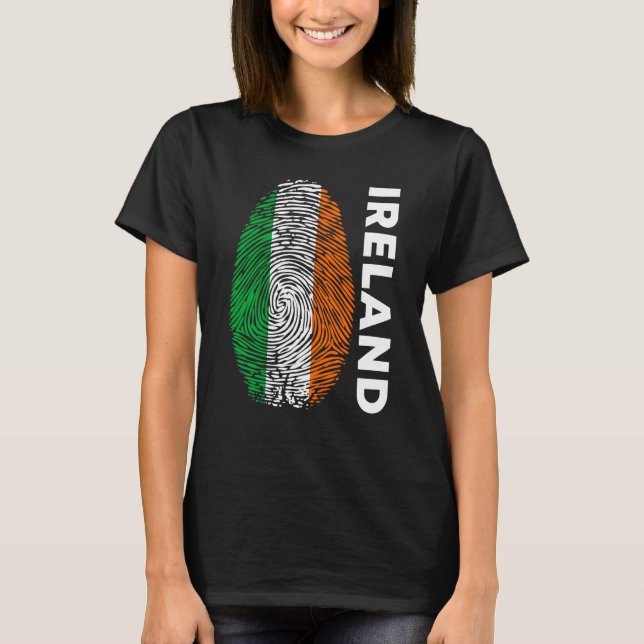Camiseta Eire Fingerprint St Patrick's Day Irish Flag Irela (Frente)