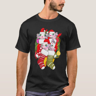 Camiseta Eixo Bonito Em Papais noeis De Natal Da Meias Figu