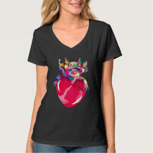 Camiseta Eixo Giro Para O Coração De Amor Colorido De Arte