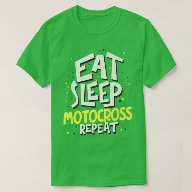 Camiseta Ejetar Sleep Motocross Repetir Motocross Biker (Frente do Design)