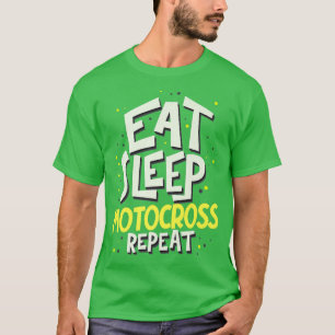 Camiseta Ejetar Sleep Motocross Repetir Motocross Biker