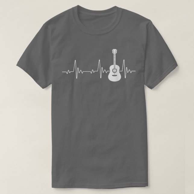 Camiseta EKG Guitar Heartbeat Guitar Player Musical Women M (Frente do Design)
