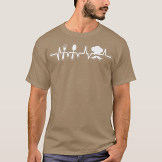 Camiseta EKG Puls Linha Chef Pulsação Pulsação Cabeça de Co
