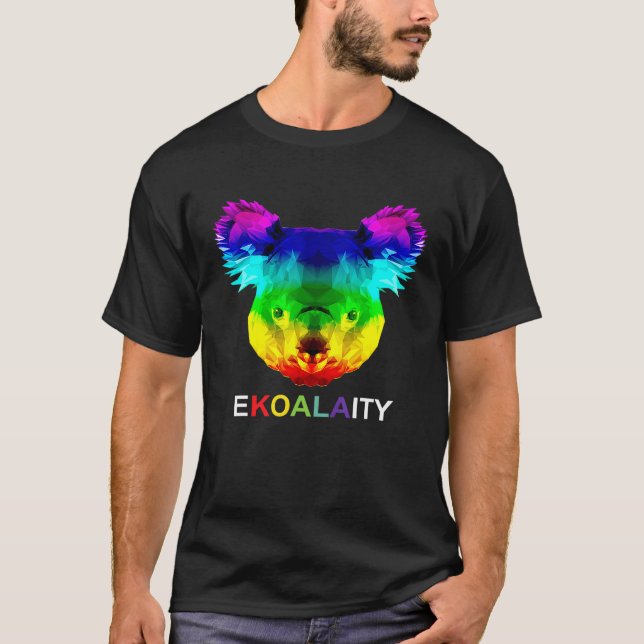 Camiseta Ekoalaity Cute Koala Bear Gay Lgbt Rainbow Pride (Frente)