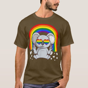 Camiseta EKOALAITY Koala Rainbow Heart Sunglasses Pride Mon